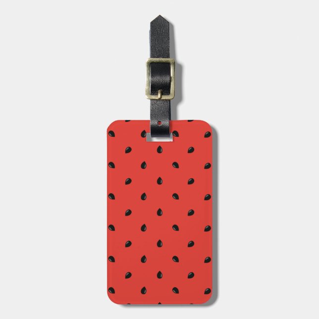Minimalist Watermelon Seed Pattern Luggage Tag (Front Vertical)