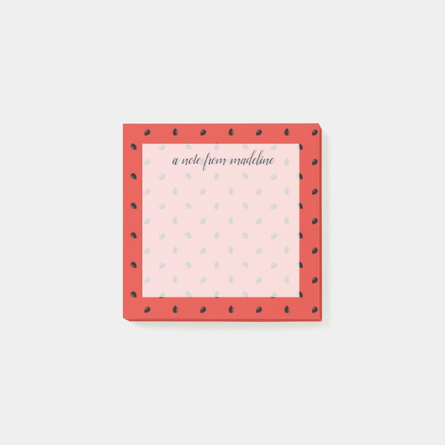 Minimalist Watermelon Seed Pattern Post-it Notes (Front)