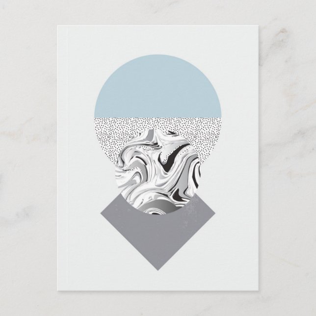 Minimalist Wave & Dots Design Postcard (Front)