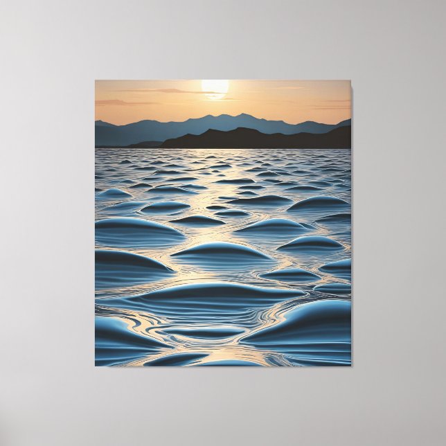 Minimalist Waves at Dawn Canvas Print (Front)
