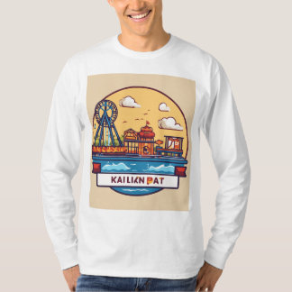 Minimalist Waves: Water-Themed Amusement T-Shirt