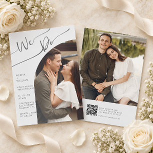 Minimalist We Do Photo Wedding Invitation
