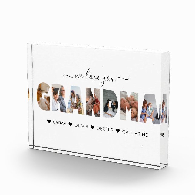 Minimalist We Love You Grandma Photo Collage (Right)