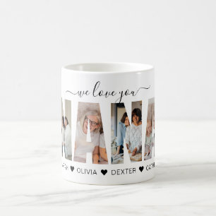 Minimalist We Love You Nana Photo Collage Coffee Mug
