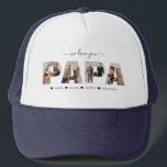 Minimalist We Love You PAPA Photo Collage Trucker Hat<br><div class="desc">Minimalist We Love You PAPA Photo Collage Trucker Hat</div>