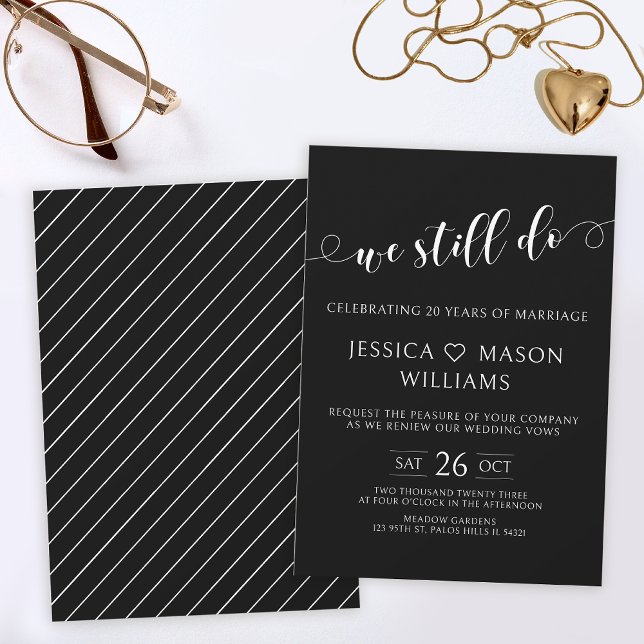 Minimalist We still do black vow renewal Invitation (Creator Uploaded)