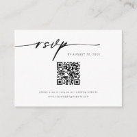 Minimalist Website RSVP Barcode Enclosure Card