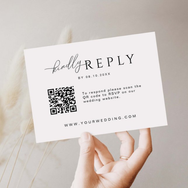 Minimalist Website RSVP Barcode Enclosure Card (Creator Uploaded)