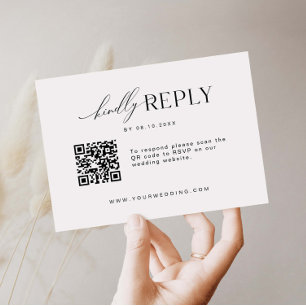 Minimalist Website RSVP Barcode Enclosure Card