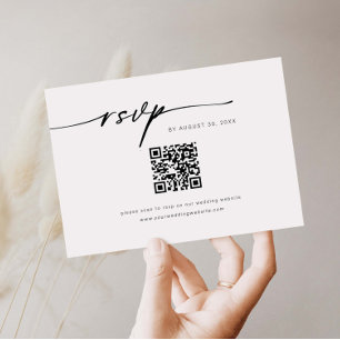 Minimalist Website RSVP Barcode Enclosure Card
