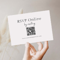 Minimalist Website RSVP Barcode Enclosure Card
