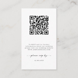 Minimalist Website RSVP Barcode Enclosure Card