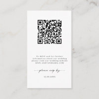 Minimalist Website RSVP Barcode Enclosure Card