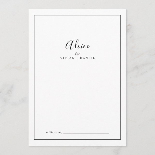 Minimalist Wedding Advice Card (Front)