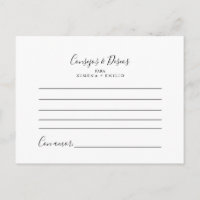 Minimalist Wedding Advice & Desires Card