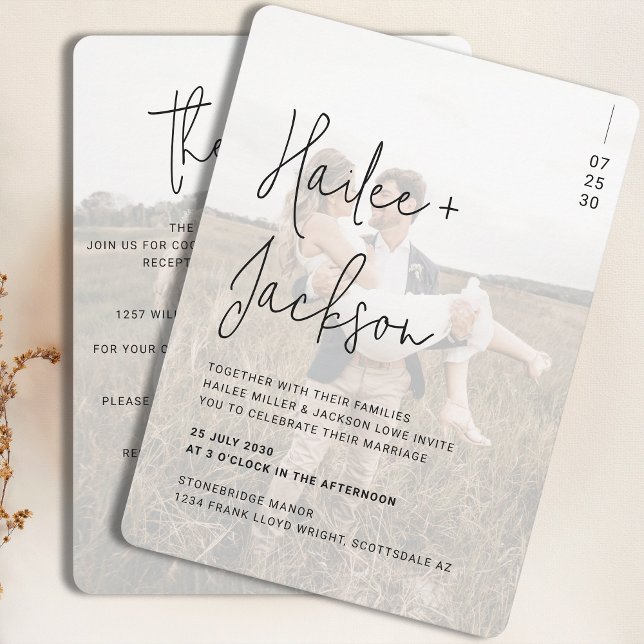 Minimalist Wedding All-In-One Modern Simple Script Invitation (Creator Uploaded)