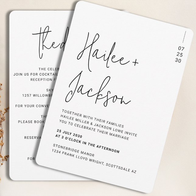 Minimalist Wedding All-In-One Modern Simple Script Invitation (Creator Uploaded)