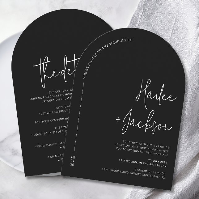 Minimalist Wedding All-In-One Modern Stylish Chic Invitation (Creator Uploaded)