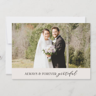 Minimalist Wedding Always and Forever Cream Thank You Card