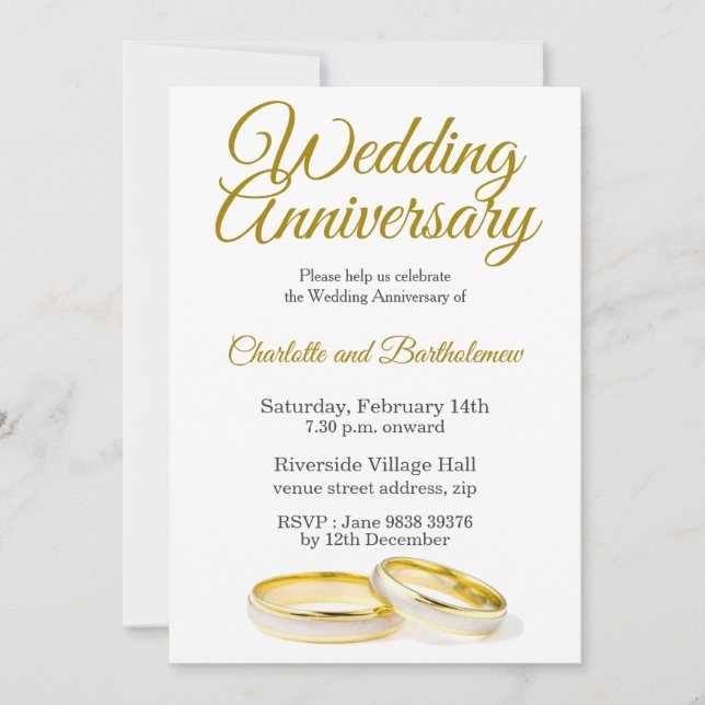 Minimalist Wedding Anniversary Invitation (Front)