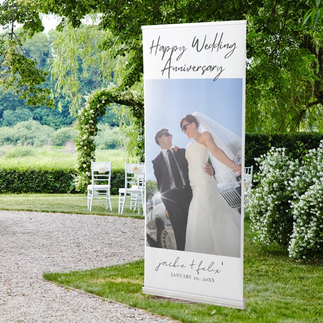 Minimalist Wedding Anniversary Welcome Retractable Banner (Creator Uploaded)