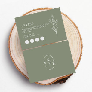 Minimalist Wedding Attire Dress Code Cards