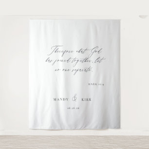 Minimalist Wedding Backdrop Banner Personalised Tapestry
