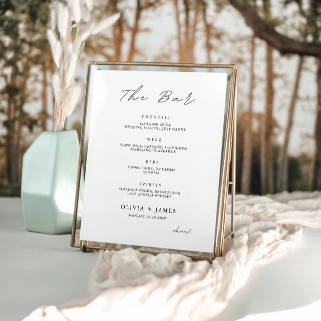 Minimalist Wedding Bar Menu Sign Template (Minimalist Wedding Bar Menu Sign Template)