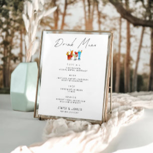 Minimalist Wedding Bar Menu Sign Template