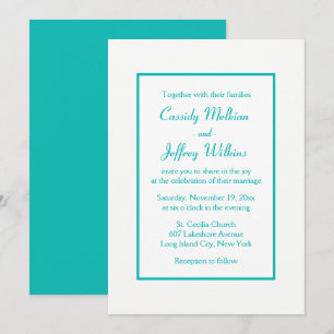 Minimalist Wedding Blue Modern Elegant Invitation