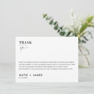 Minimalist Wedding  Bridal Shower Party Thank You Invitation