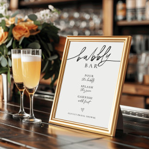 Minimalist Wedding Bubbly Bar Sign