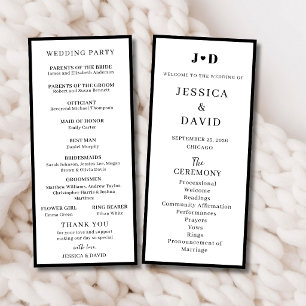 Minimalist Wedding Ceremony Program Modern Chic Programme