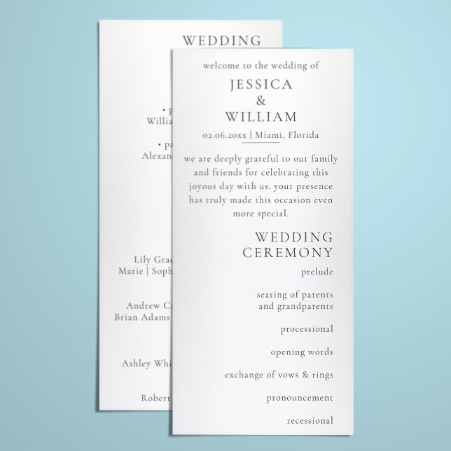Minimalist Wedding Ceremony Programme (Creator Uploaded)