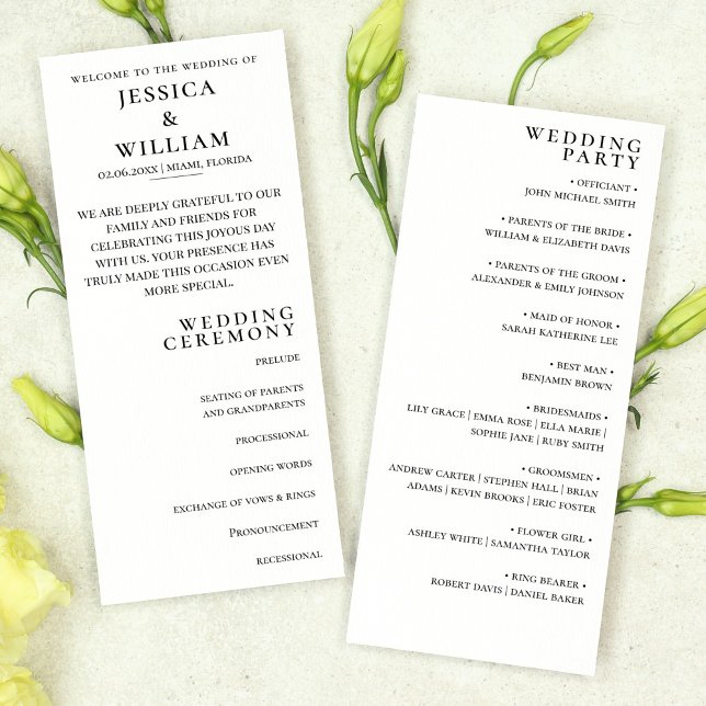 Minimalist Wedding Ceremony Programme (Creator Uploaded)