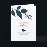 Minimalist Wedding Ceremony Programs Programme<br><div class="desc">These unique wedding ceremony programs feature a minimalist wedding ceremony design with elegant midnight blue leaves—perfect for couples seeking a modern, refined look. This wedding ceremony pamphlet doubles as a personalised wedding ceremony booklet, with customisable template fields for your details, timeline, and trendy wedding program wording. Ideal for DIY modern...</div>