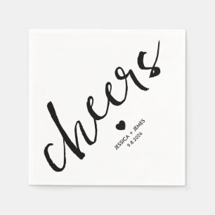 Minimalist Wedding Cheers weeding cocktail  Napkin