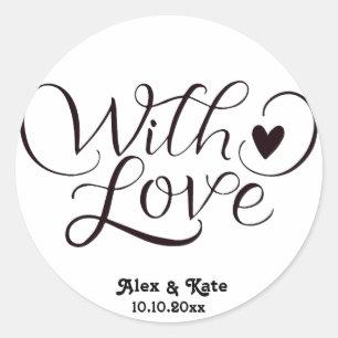 Minimalist Wedding Classic Round Sticker