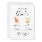 Minimalist Wedding Cocktail Signature Drink Sign