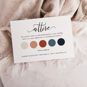 Minimalist Wedding Colour Palette Attire Cards