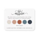 Minimalist Wedding Colour Palette Attire Cards