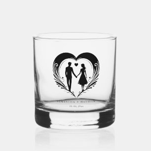 Minimalist wedding Couple Holding Hands Gifts Whiskey Glass