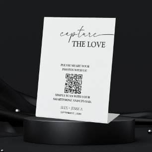 Minimalist Wedding Cpture The love Photo Sharing Pedestal Sign