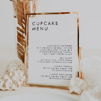 Minimalist Wedding Dessert Bar Cupcake Menu Sign