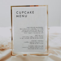 Minimalist Wedding Dessert Bar Cupcake Menu Sign 