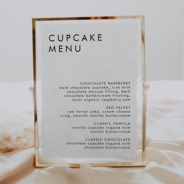 Minimalist Wedding Dessert Bar Cupcake Menu Sign  Invitation (Creator Uploaded)