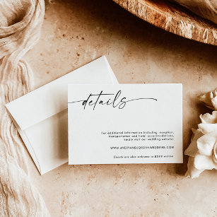 Minimalist Wedding Details Card   Wedding Website