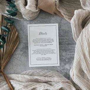 Minimalist Wedding Details Enclosure Card