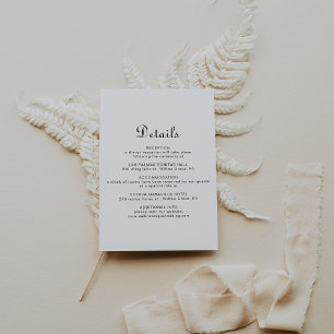 Minimalist Wedding Details Enclosure Card