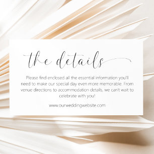 Minimalist Wedding Details Enclosure Card